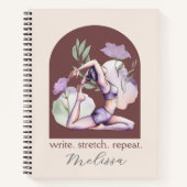 Modern Abstract Boho Purple Yoga Pose  ノートブック (正面)
