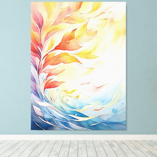 Modern Abstract Botanical Canvas Print キャンバスプリント (インサイチュ (ウッドフロア))