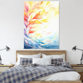 Modern Abstract Botanical Canvas Print キャンバスプリント (インサイチュ (寝室))