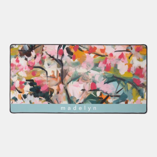 Modern Abstract Botanical Tree Personalized デスクマット (正面)