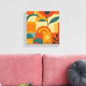 Modern Abstract Botanical Wall Art キャンバスプリント (インサイチュ (リビング))