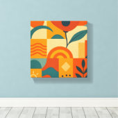 Modern Abstract Botanical Wall Art キャンバスプリント (インサイチュ (ウッドフロア))