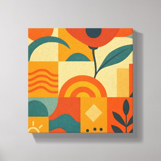 Modern Abstract Botanical Wall Art キャンバスプリント (正面)