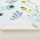 Modern Abstract Botanical Yellow Billy Button シェルパブランケット (3/4)