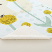 Modern Abstract Botanical Yellow Billy Button シェルパブランケット (3/4)