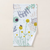 Modern Abstract Botanical Yellow Billy Button  バスタオルセット (ハンドタオル)