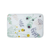 Modern Abstract Botanical Yellow Billy Button バスマット (正面)