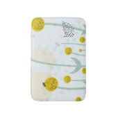 Modern Abstract Botanical Yellow Billy Button バスマット (正面縦)