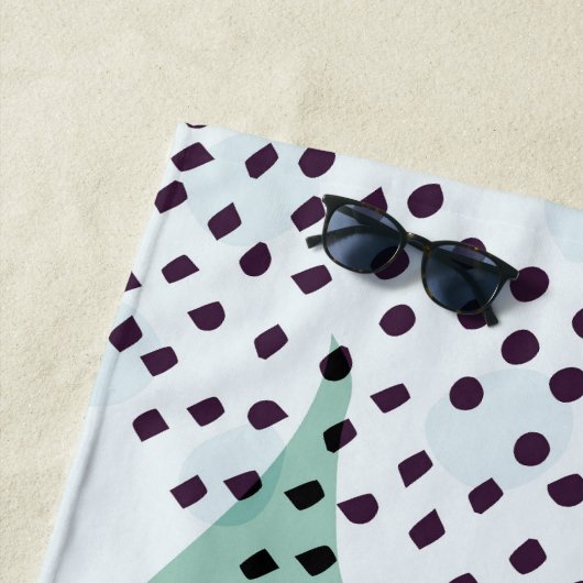 Modern Abstract Botanical Yellow Billy Button ビーチタオル (インサイチュ)