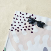 Modern Abstract Botanical Yellow Billy Button ビーチタオル (インサイチュ)