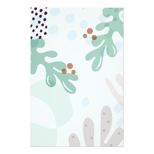 Modern Abstract Botanical Yellow Billy Button フォトプリント (正面)