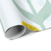 Modern Abstract Botanical Yellow Billy Button ラッピングペーパー (ロールコーナー)