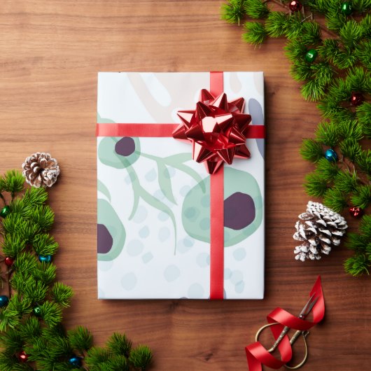 Modern Abstract Botanical Yellow Billy Button ラッピングペーパー (クリスマスギフト)