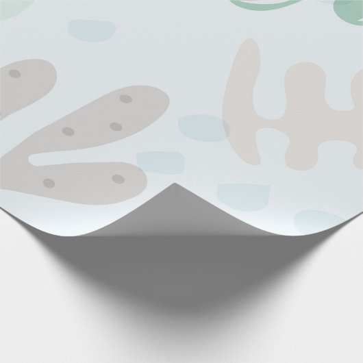 Modern Abstract Botanical Yellow Billy Button ラッピングペーパー (角)