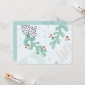 Modern Abstract Botanical Yellow Billy Button 招待状