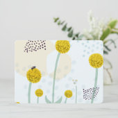 Modern Abstract Botanical Yellow Billy Button 招待状 (スタンド正面)