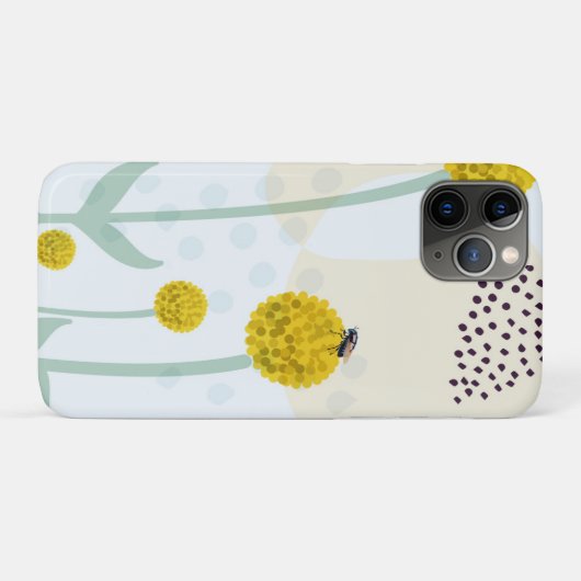 Modern Abstract Botanical Yellow Billy Button Case-Mate iPhoneケース (裏面(横))