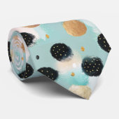 Modern Abstract Brushstroke & Polka Dot Pattern ネクタイ (ロール)