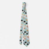 Modern Abstract Brushstroke & Polka Dot Pattern ネクタイ (裏面)