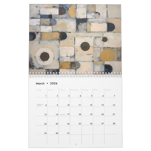 Modern Abstract Business: Two Page Corporate カレンダー (3月 2026)