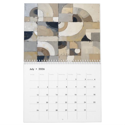 Modern Abstract Business: Two Page Corporate カレンダー (7月 2026)
