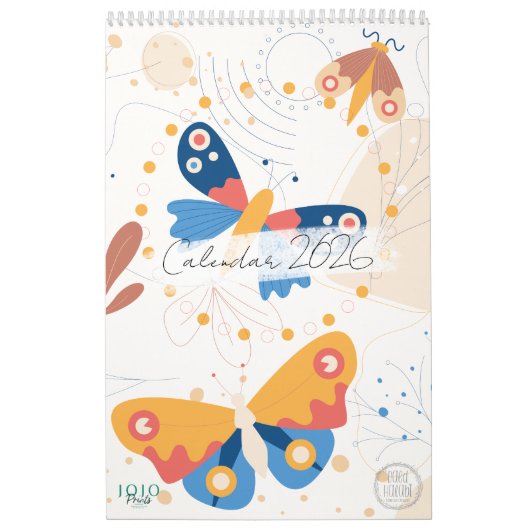 Modern Abstract Butterflies Photo Calendar 2026 カレンダー (カバー)