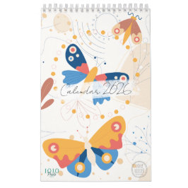 Modern Abstract Butterflies Photo Calendar 2026 カレンダー
