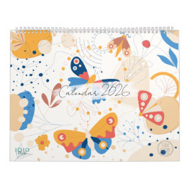 Modern Abstract Butterflies Photo Calendar 2026 カレンダー