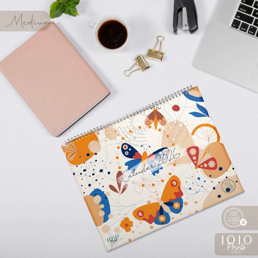 Modern Abstract Butterflies Photo Calendar 2026 カレンダー