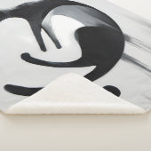 Modern Abstract Cat – Minimalist Design Art シェルパブランケット (3/4)