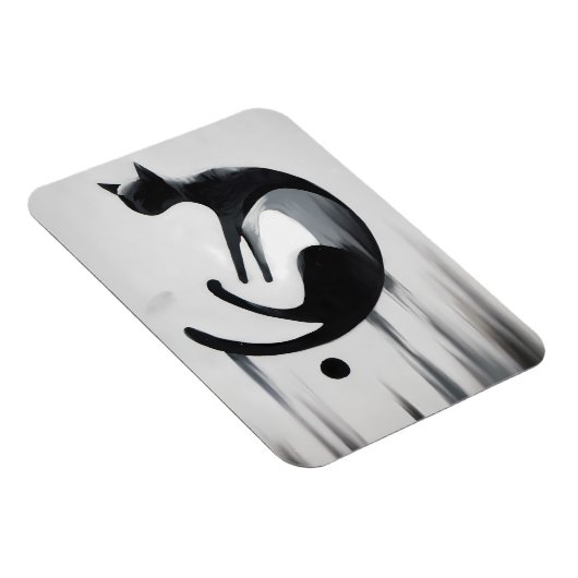 Modern Abstract Cat – Minimalist Design Art マグネット (右側)