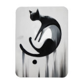 Modern Abstract Cat – Minimalist Design Art マグネット (縦)