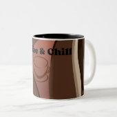 modern abstract coffee art mug  ツートーンマグカップ (正面右)