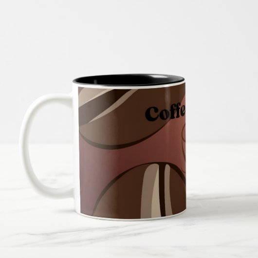modern abstract coffee art mug  ツートーンマグカップ (左)