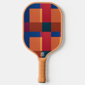 Modern Abstract Color-Block Squares Pickleball ピックルボールラケット (裏面)