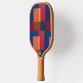 Modern Abstract Color-Block Squares Pickleball ピックルボールラケット (左)