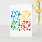Modern Abstract Colorful Bubbles Geometric Pattern カード (黄色い花)