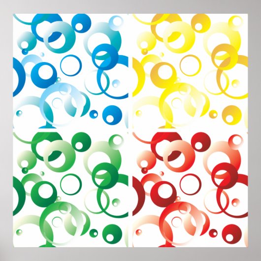 Modern Abstract Colorful Bubbles Geometric Pattern ポスター (正面)