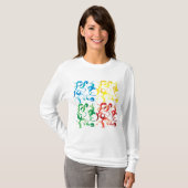 Modern Abstract Colorful Bubbles Geometric Pattern Tシャツ (正面フル)
