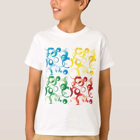 Modern Abstract Colorful Bubbles Geometric Pattern Tシャツ (正面)