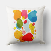 Modern Abstract Colorful Organic Shapes Pop Art クッション (裏面)