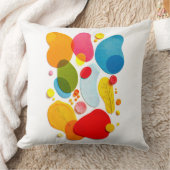 Modern Abstract Colorful Organic Shapes Pop Art クッション (ブランケット)
