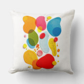 Modern Abstract Colorful Organic Shapes Pop Art クッション (正面)