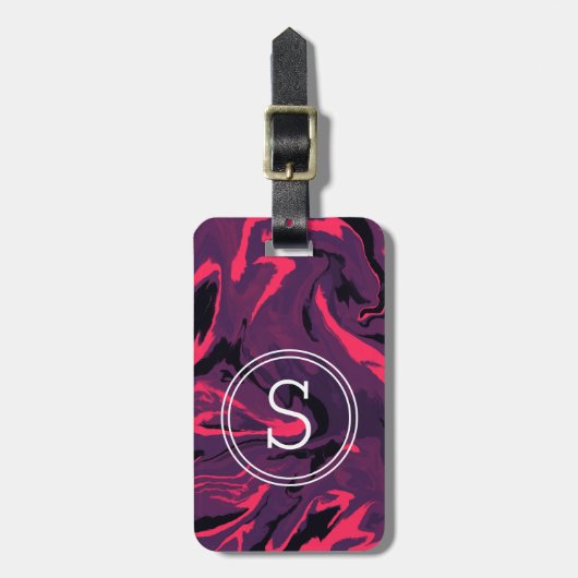 Modern Abstract Colorful Waves Background ラゲッジタグ (正面縦)