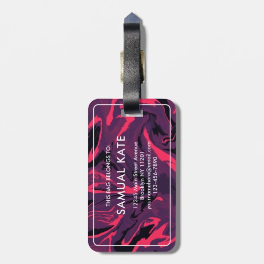 Modern Abstract Colorful Waves Background ラゲッジタグ (裏面縦)