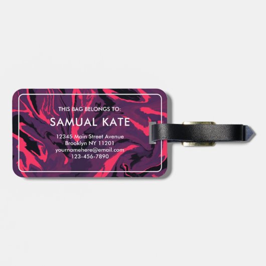 Modern Abstract Colorful Waves Background ラゲッジタグ (裏面横)