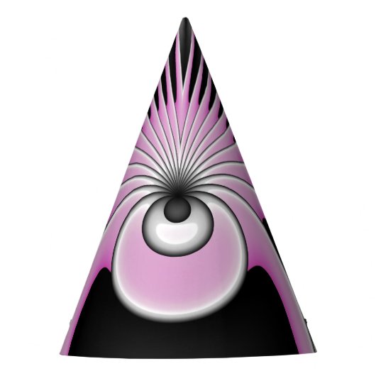 Modern Abstract Crazy Fractal Art Pattern パーティーハット (正面)