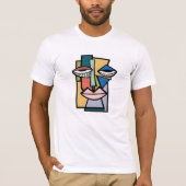 Modern Abstract Cubist Face Illustration - Bold Ge Tシャツ (正面)