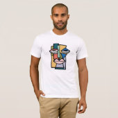 Modern Abstract Cubist Face Illustration - Bold Ge Tシャツ (正面フル)