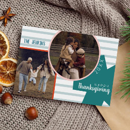 Modern Abstract Cute Colourful Thanksgiving Photo  シーズンカード